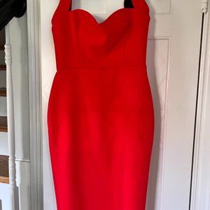 Victoria Beckham Red Body Con Dress with Black back zipper Size 8 US Worn Once